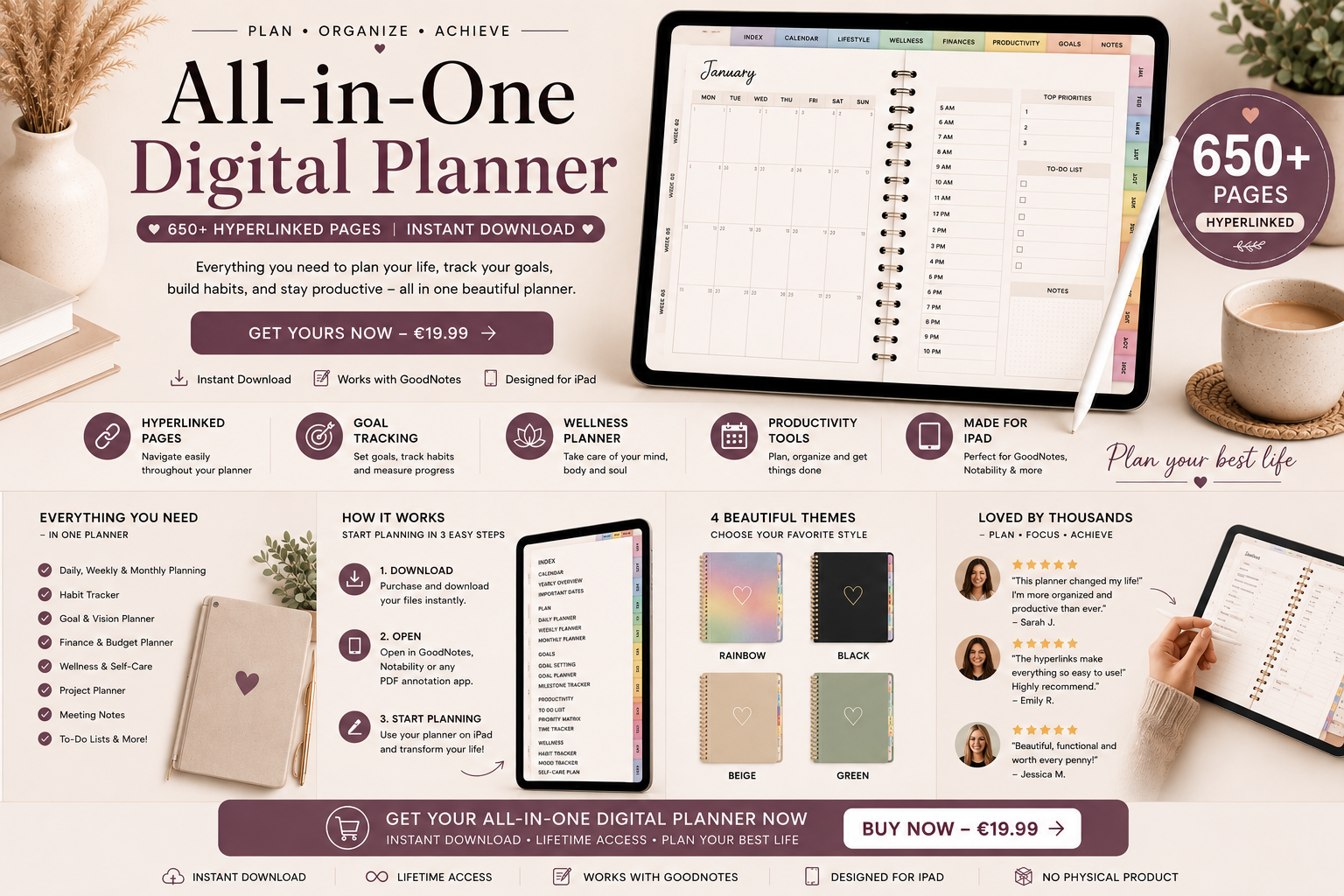 4 digital planner themes
